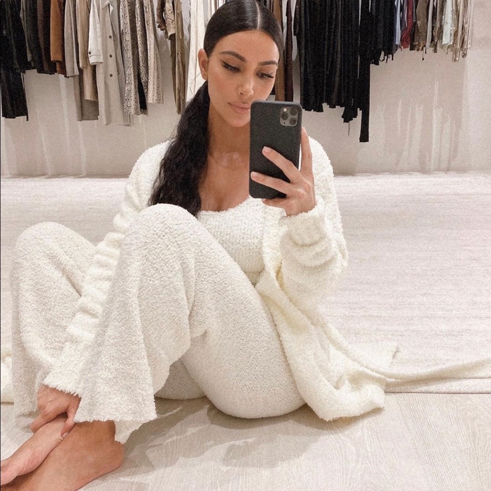 Skims Cozy Knit Pants in Bone